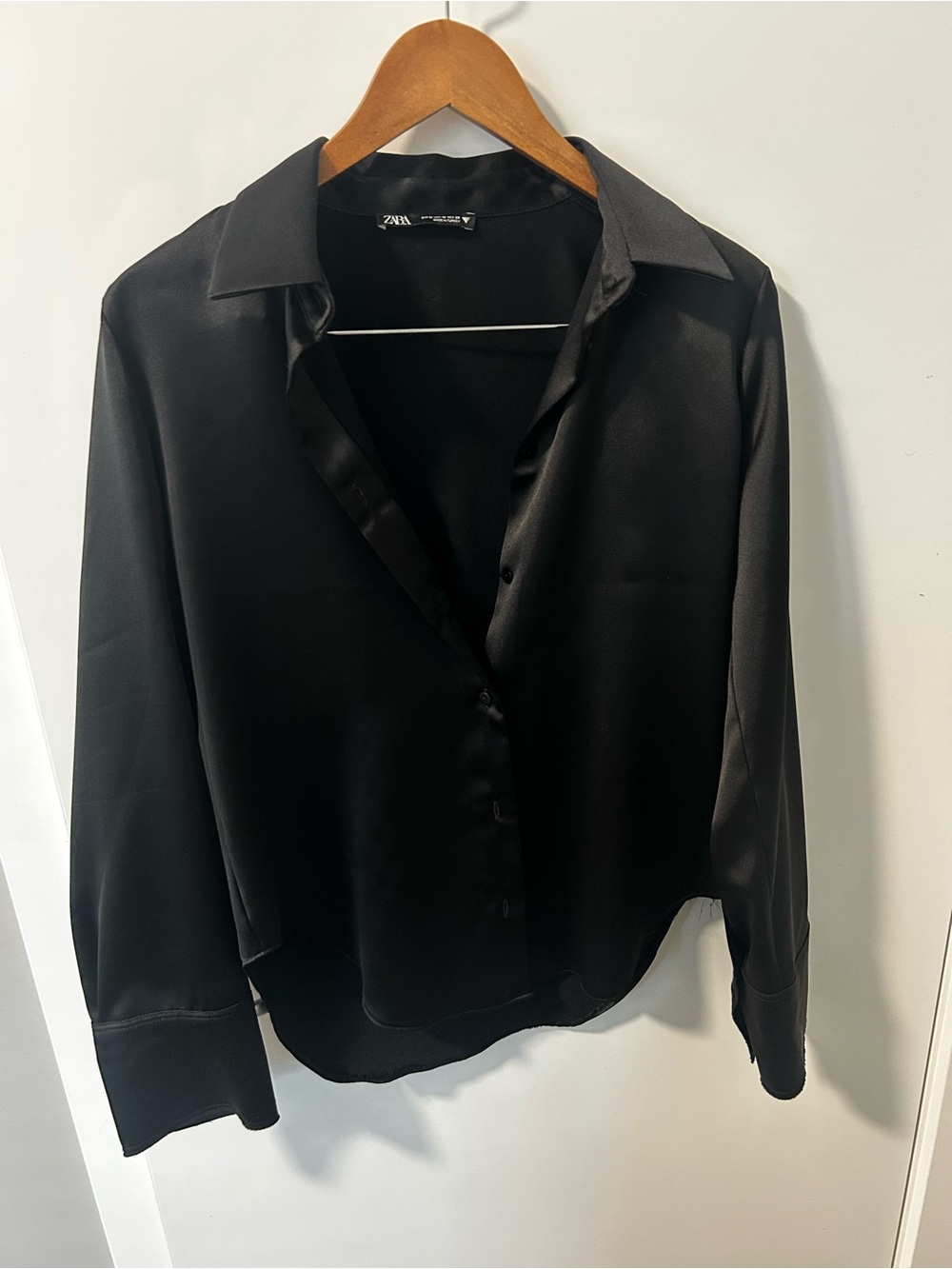 Black Satin Zara Shirt
